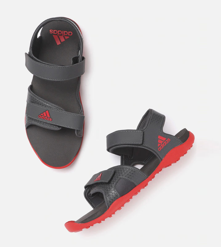 ADIDAS Men Charcoal Grey TERYN Printed Sports Sandals