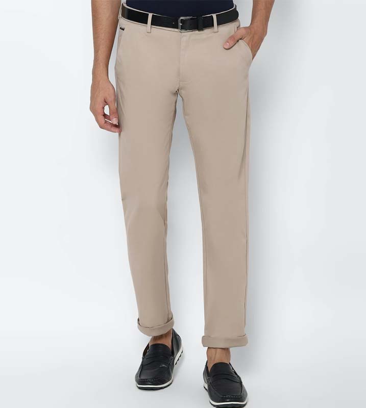 ALLEN SOLLY Slim Fit Flat-Front Chinos