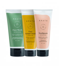 Arata Morning Regime (Facewash, Face Cream & Toothpaste)