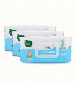 99% Pure Water Based Wipes Pack Of 3 For Baby